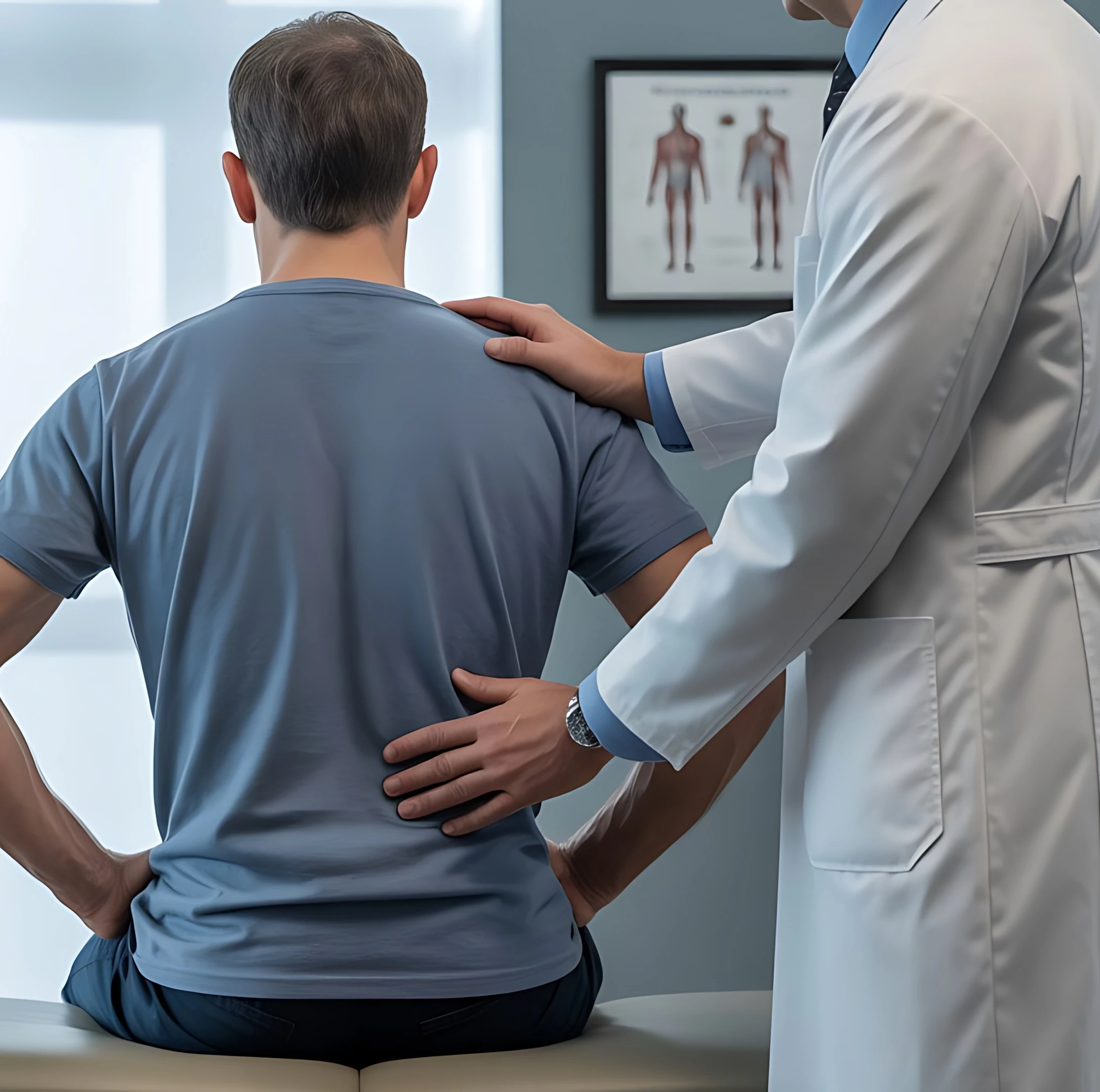 Doctor providing chiropractic examination