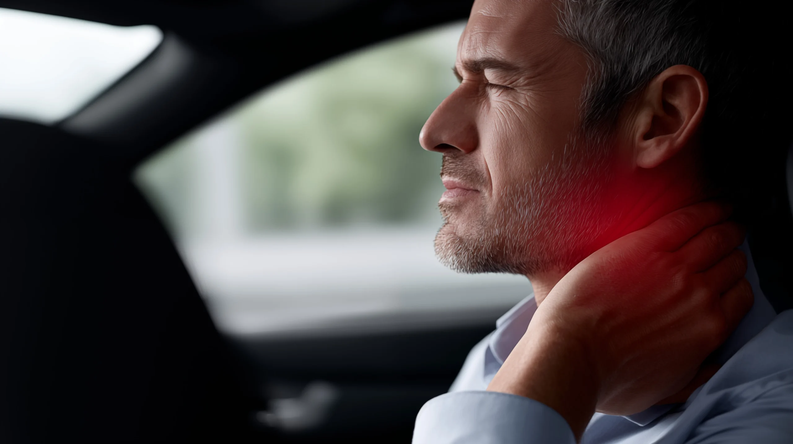 Patient gripping the back of neck in pain