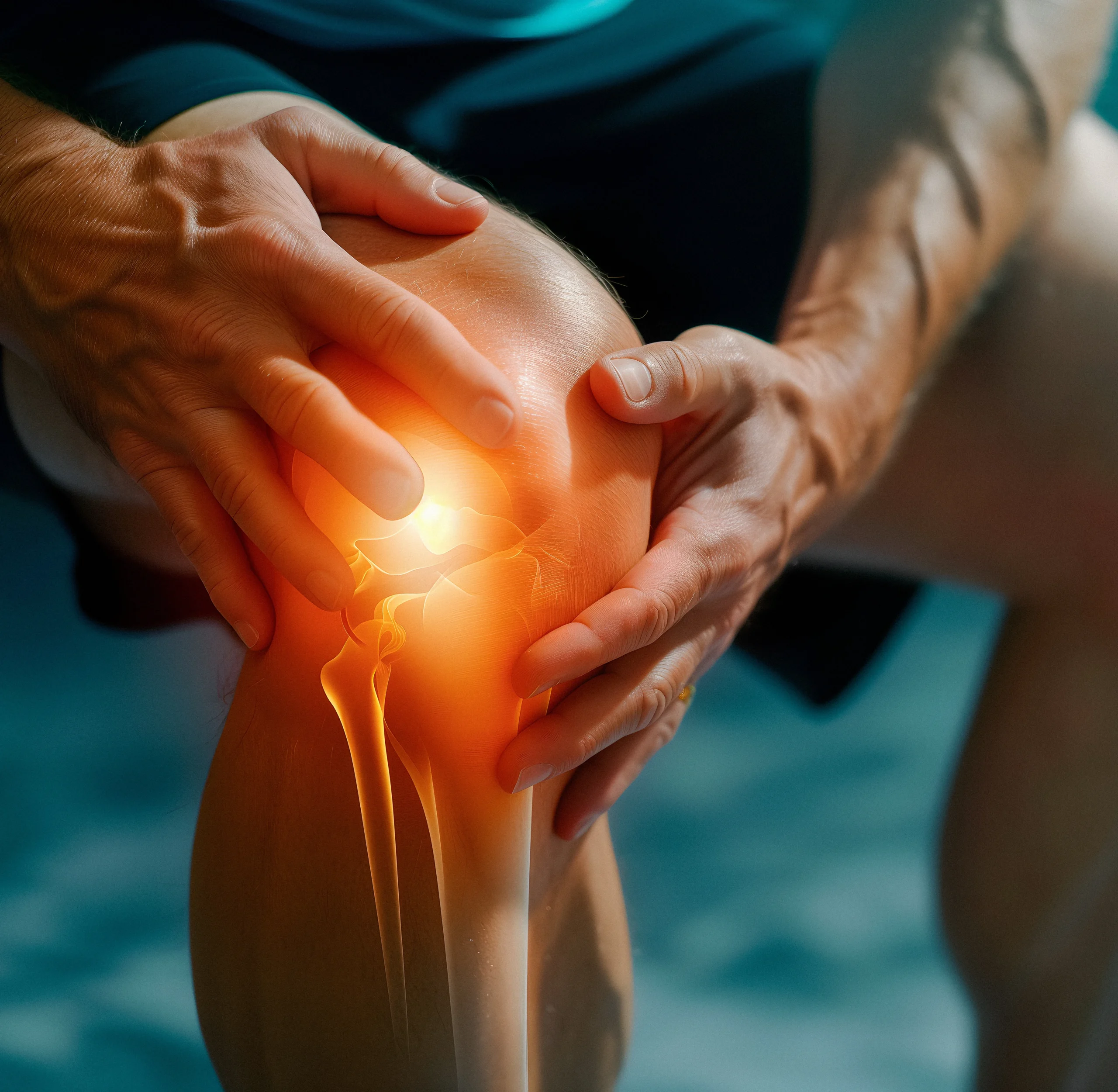 Doctor examining patient’s knee for leg pain treatment